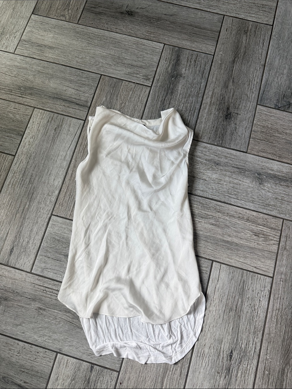 Ann Taylor White Sleeveless High-Low Tank